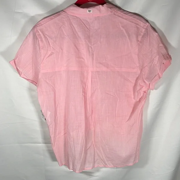 New NWT Women's Billabong Hawaiian Daze Top Rolled Pink Blush Sheer Size L - Picture 7 of 9